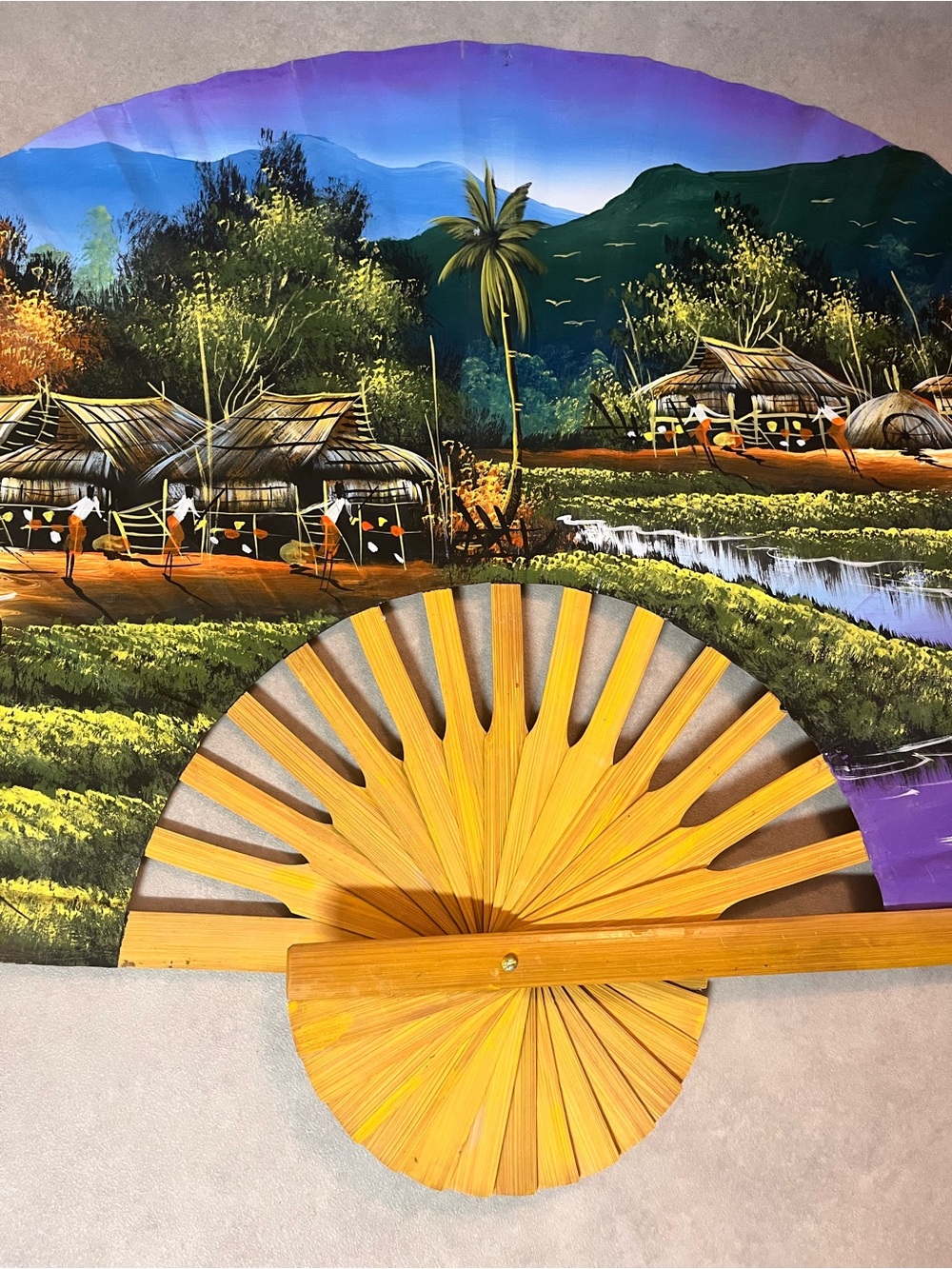Hand-Painted Village Landscape
Folding Wall Fan Decor
Amazing!